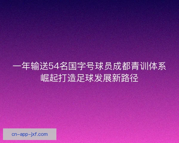 一年输送54名国字号球员成都青训体系崛起打造足球发展新路径